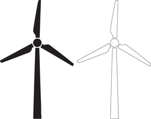 Wind turbines, renewable energy, sustainable power, eco-friendly icons