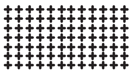 Minimalist Seamless Pattern of Black Crosses and Plus Signs on White Background for Modern Graphic Design