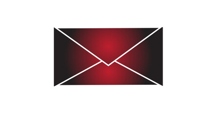 Red gradient envelope icon illustration for urgent mail, new message notifications, and vibrant email marketing communication symbols on a white background.