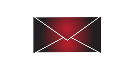 Red gradient envelope icon illustration for urgent mail, new message notifications, and vibrant email marketing communication symbols on a white background.