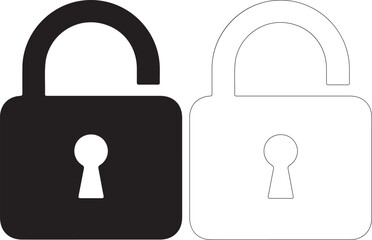 Black and white padlock icons with keyholes, security symbols.