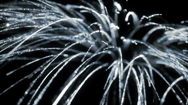 Abstract silver lines on black background, digital futuristic technology concept, texture, design.