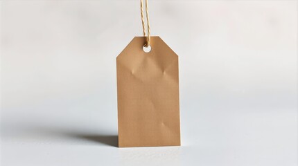 Minimal blank kraft gift tag for Valentine product labeling and retail visuals