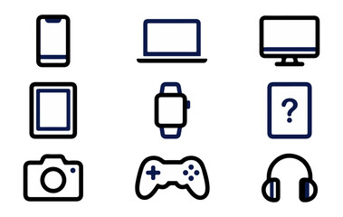 Electronic device icons in a grid arrangement