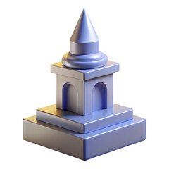 Abstract Monument Shape Three Dimensional Symbol Transparent Background