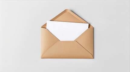 Kraft envelope and blank card for Valentine stationery and print mockups