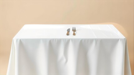 Empty table with cutlery for Valentine editorial and lifestyle articles