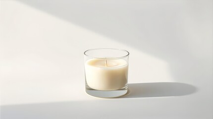 Minimal glass candle background for Valentine branding and ecommerce use