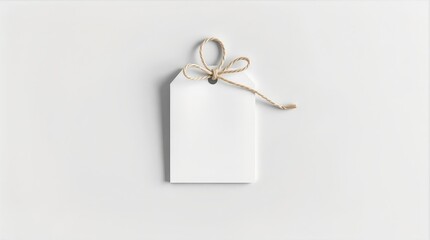 Empty white gift tag background for Valentine product labeling and packaging visuals