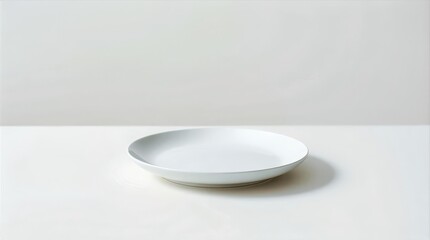 Empty table with plate for Valentine preparation and editorial design