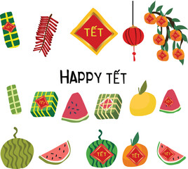 Vietnamese new year traditional spring festival Vector Design Illustration for banner, poster, greeting card, Print, Design Element, invitation, template, advertising, campaign, and social media