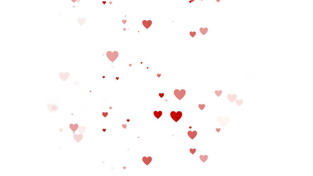 Red and pink hearts floating, creating a loving romantic atmosphere