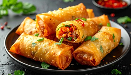 Fr&uuml;hlingsrollen frittiert