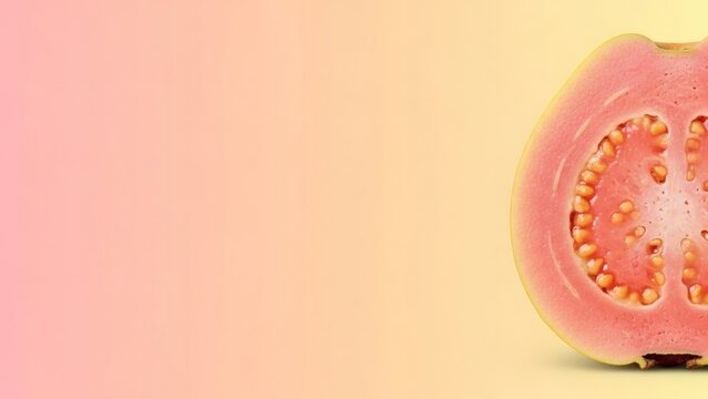 slice of guava on a white background