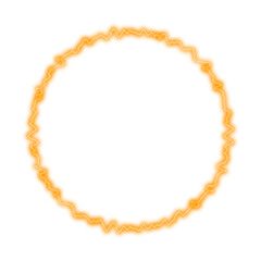 Fototapeta premium Yellow circle electrical effect isolated on white background 