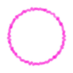 Fototapeta premium Pink circle electrical effect isolated on white background 