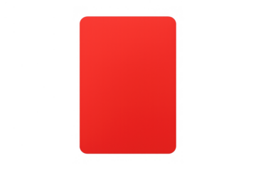 Red card for sporting penalty, foul, or ejection from game, symbolizing warning, disqualification, and rule breaking