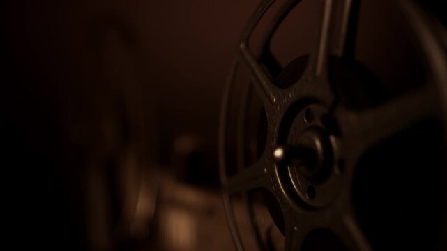 4K Vintage Film Reel: Spinning/Projector