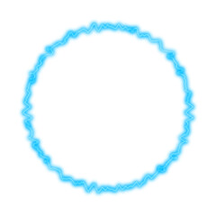 Obraz premium Blue light circle electrical effect isolated on white background 