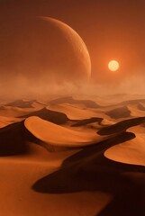 sunrise over the Martian desert