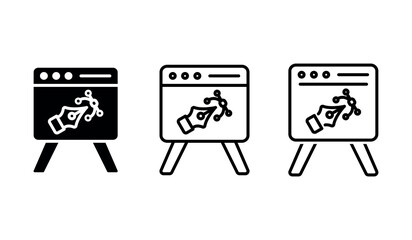 Canvas board minimalist vector illustration.Isolated on white background