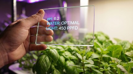 Smart Farming Technology Monitoring Indoor Plant Growth with Transparent Digital Interface and Data Analytics