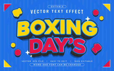 Boxing Day's 3D editable text effect style - Premium Vector
