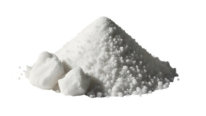White salt pile isolated cut out on PNG. AI GENERATED.