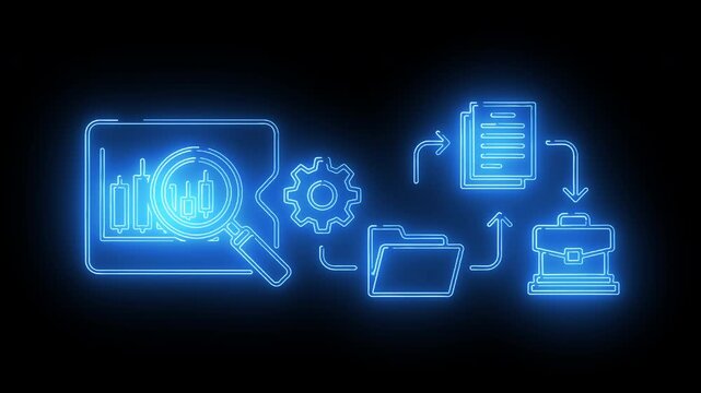 Business Process Analysis Interface Showing Performance Review Data Evaluation And Digital Decision Support Systems