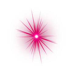 Obraz premium Vibrant pink starburst effect isolated on transparent background