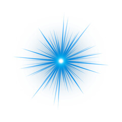 Obraz premium Blue starburst effect isolated on transparent background