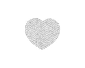 White paper texture heart shape isolated on a clean white background. Minimalist romantic symbol with grainy material feel