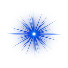 Obraz premium Blue starburst effect isolated on transparent background