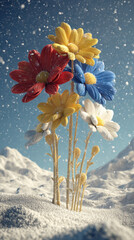 Retro cabaret color block abstract design