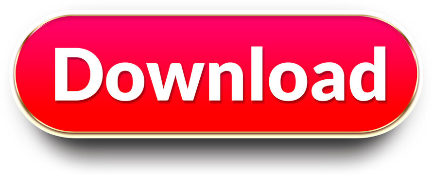 Long shiny red glossy glass effect &ldquo;Download&rdquo; call to action button isolated on transparent background with bright modern interface element design for websites and apps