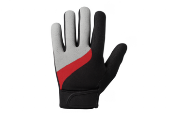 Black and gray worker glove with red stripe