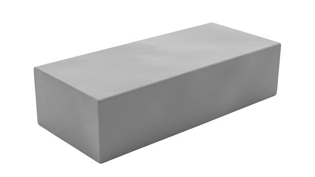 Gray concrete block isolated on transparent background