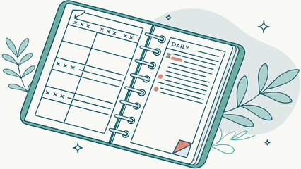 Open Planner Organizer for Daily Schedule Tracking Productivity Goals and Time Management for Students and Professionals
