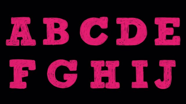 Retro font with animated stop motion scribbles on a transparent background.