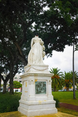 Fort-de-France, Martinique - The decapitated statue of the Empress Josephine at Fort de France at French Caribbean island of Martinique