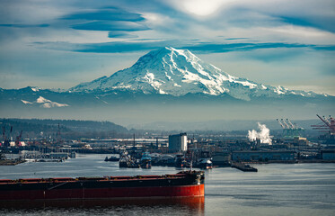 Shipping Port And Mountain 4