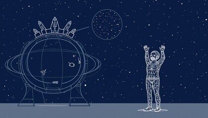 Astronaut Reaches for the Stars.