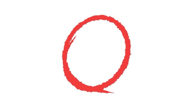Circle red scribble highlight marker hand drawn round ring on transparent background.