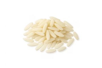 Orzo pasta grains forming a small pile