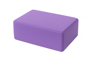 Purple foam yoga block for fitness and exercise