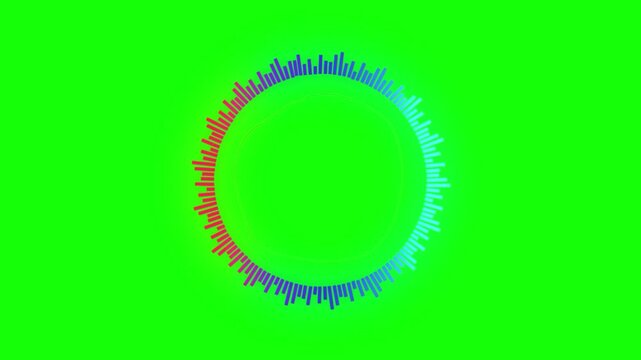 Spectrum audio visualizer circle equalizer music beat wave animation loop on transparent background.