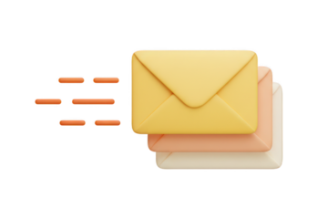 3d rendering of mail message icons, concept of sending email, communication and notification
