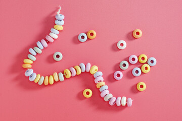 Pastel candy necklace