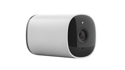 Wireless security camera for home surveillance and monitoring isolated on transparent background