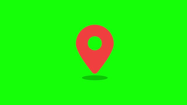 Location map pin pointer red icon 2d marker navigation symbol on transparent background.